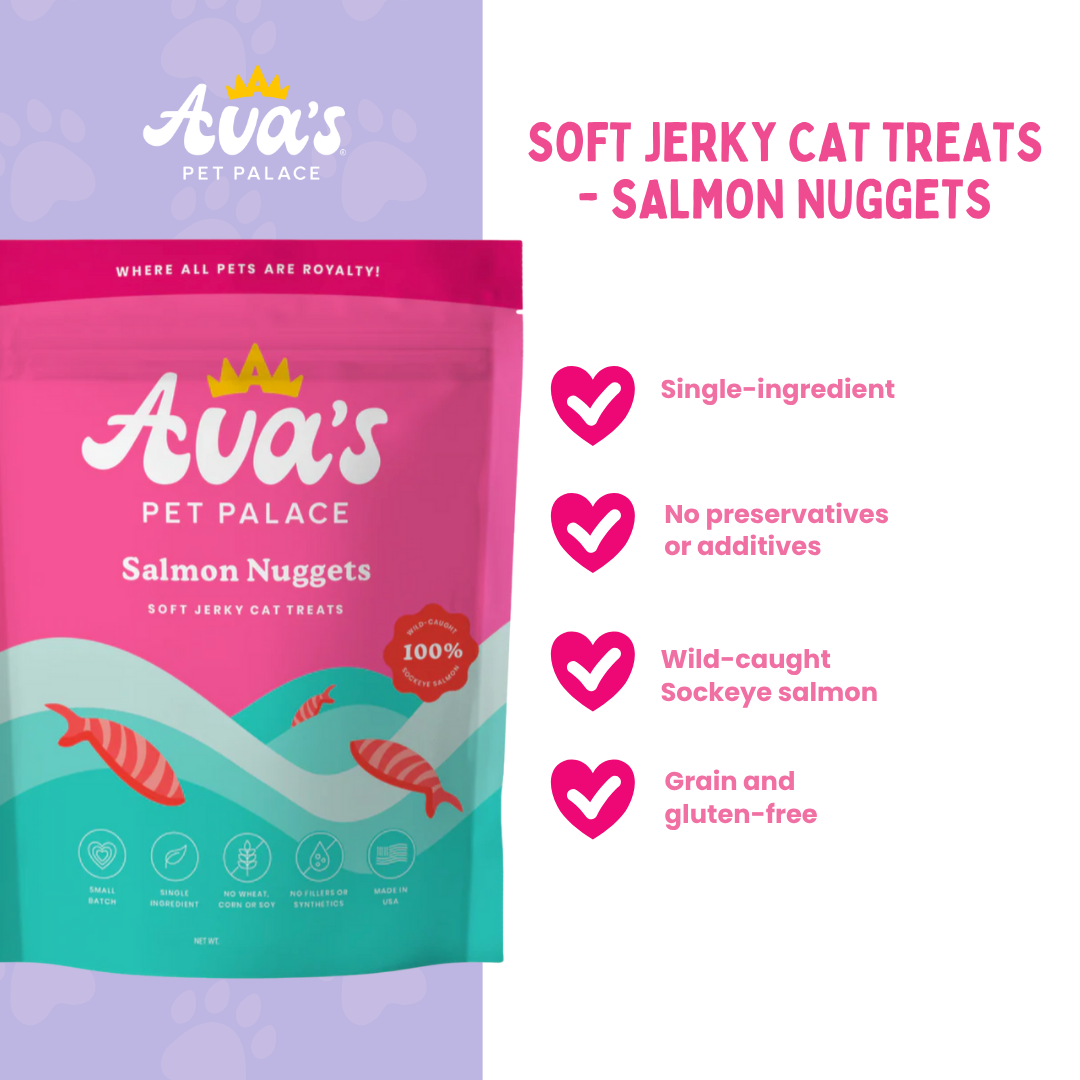 Soft Jerky Salmon Treats - Salmon Nuggets For Cats or Small Dogs Soft Jerky Salmon Treats - Salmon Nuggets For Cats or Small Dogs