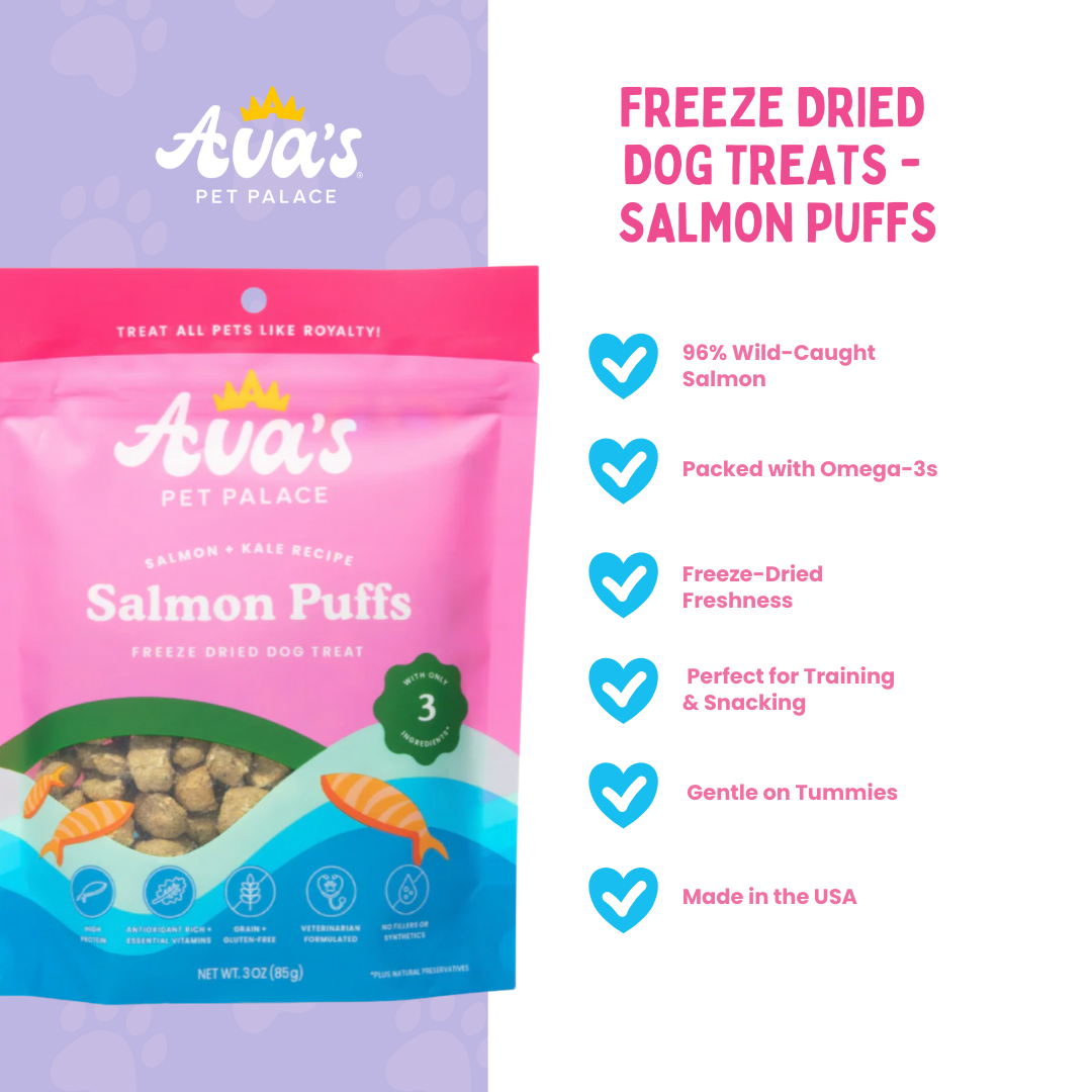 Freeze Dried Dog Treats Salmon Puffs – Ava's Pet Palace