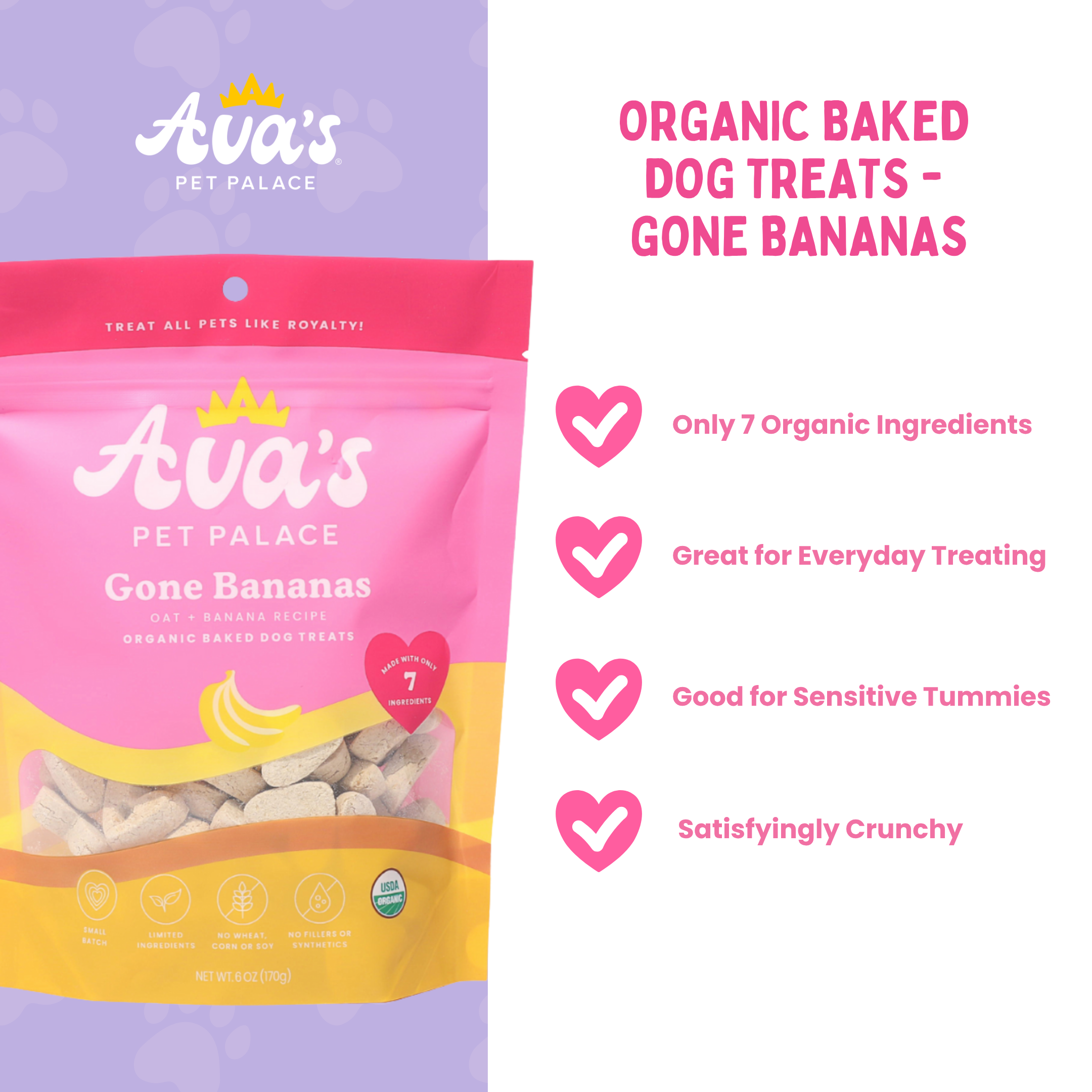 Organic Baked Dog Treats - Gone Bananas