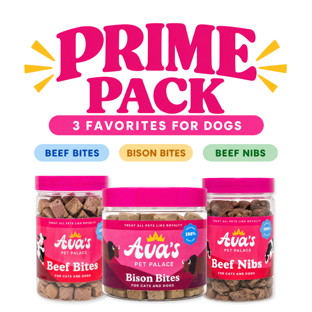 Prime Pack Bundle Treats for Dogs & Cats Bison Liver, Beef Liver, & Beef Kidney
