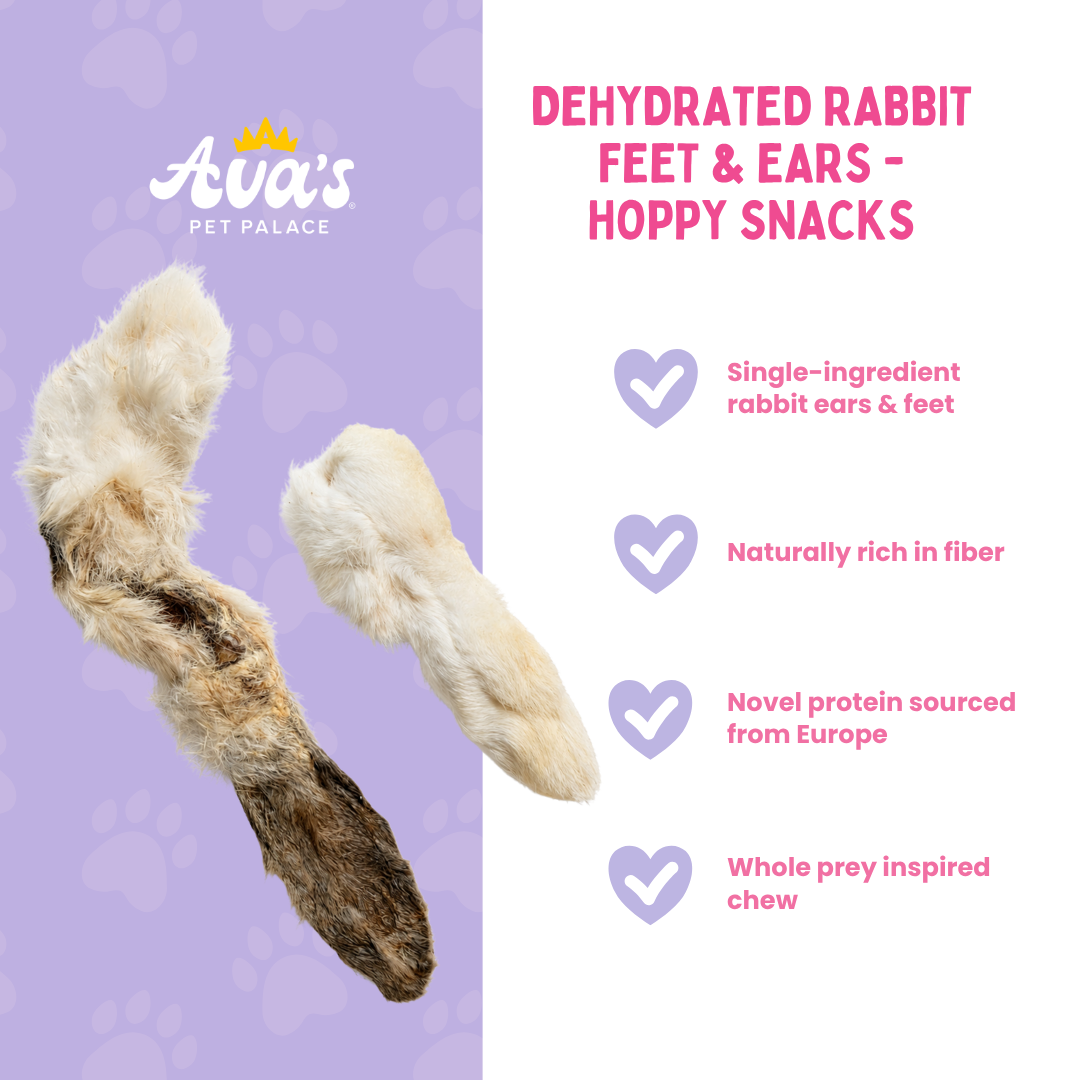 Dehydrated Rabbit Ears & Feet - Hoppy Snacks