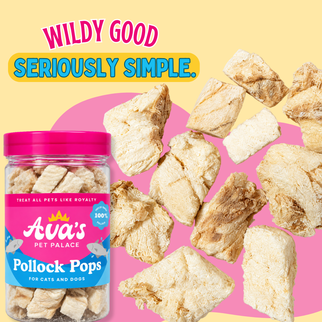Ava's Pet Palace Pollock Pops freeze dried pollock fish dog treats