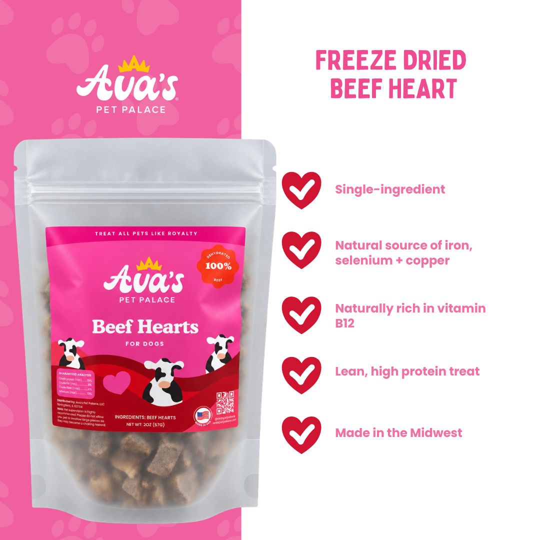Freeze dried beef heart dog treats