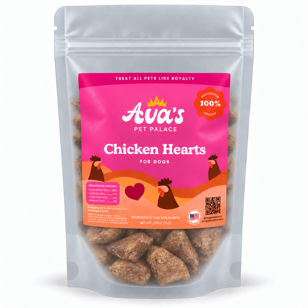 Ava's Pet Palace freeze dried chicken heart dog treats