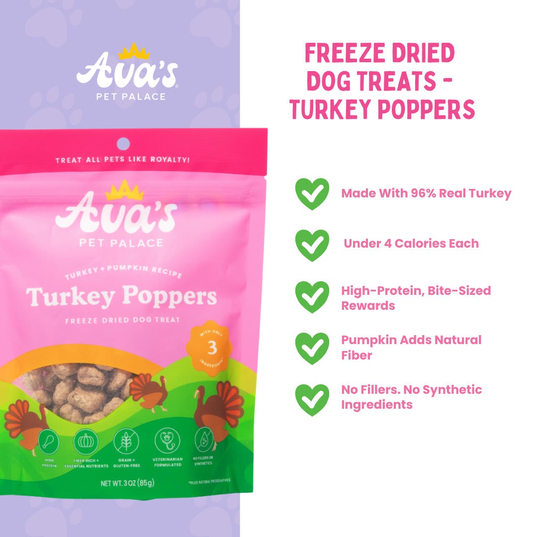 Ava's Pet Palace Turkey Poppers dog treats