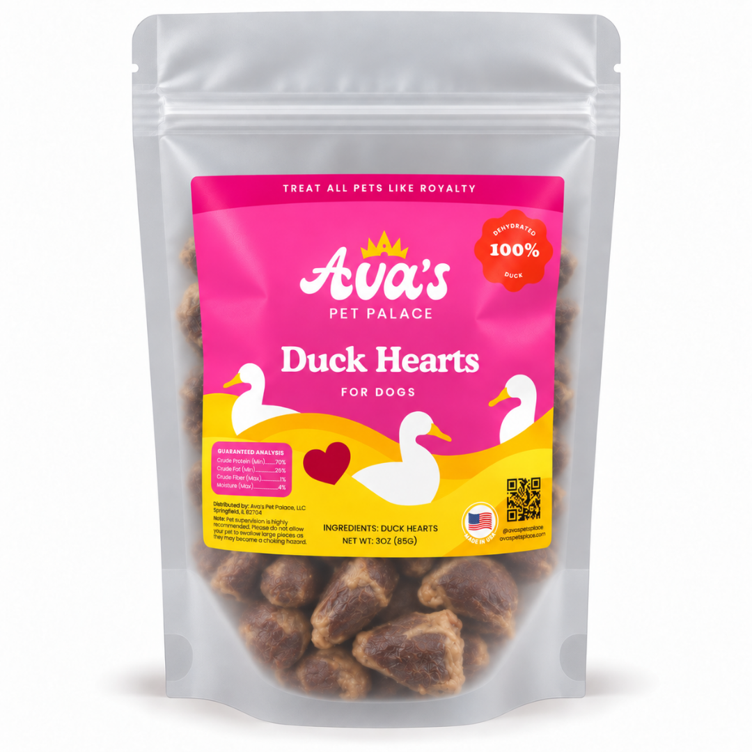 Ava's Pet Palace freeze dried duck heart dog treats