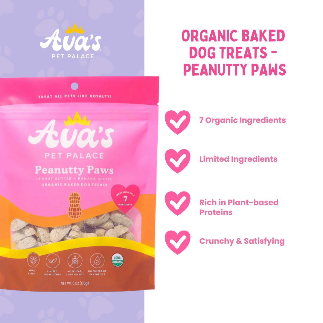 Graphic that shows why Peanutty Paws are good for dogs
